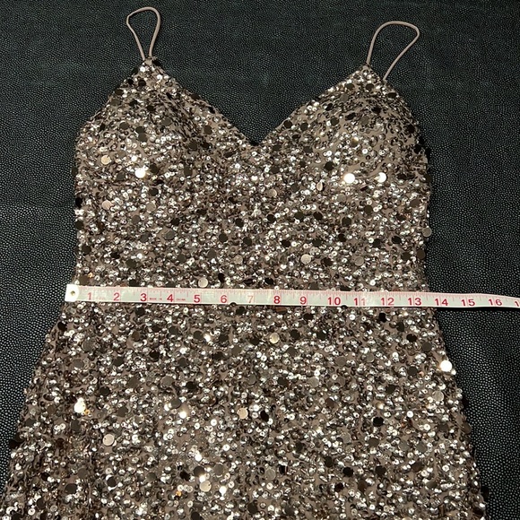Adrianna Papell Petite Bronze Sequin Evening Dress - Picture 11 of 16